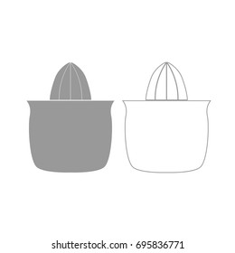 Juicer squeezer grey set icon .