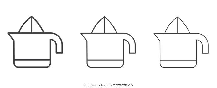 Ícone de espremedor de Juicer no estilo de doodle da arte em linha. Sinal de contorno de traçado editável, eps 10