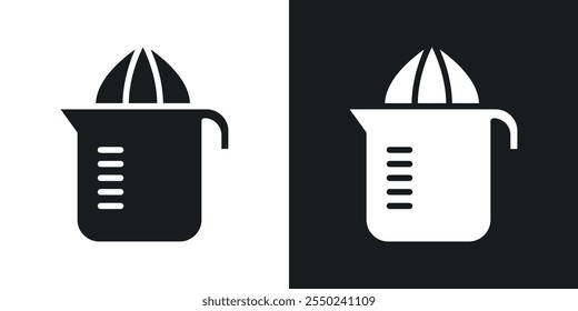 Juicer squeezer icon pack in black color.