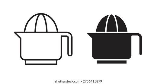 Juicer squeezer icons. silhouette icon vector flat illustration on white background. line art icons