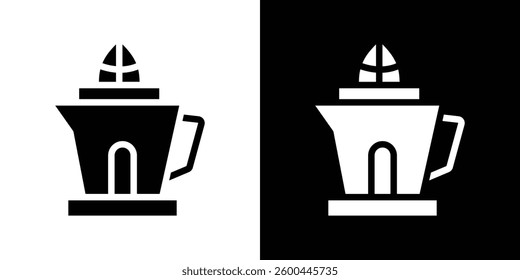 Juicer squeezer icons vectors set in solid style.