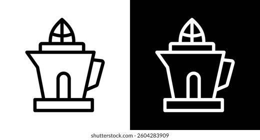 Juicer squeezer icons vectors set in stroke line style.