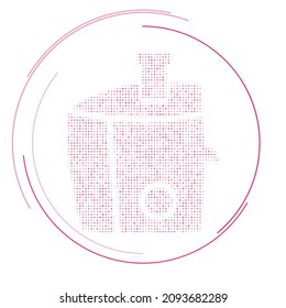 The juicer symbol filled with pink dots. Pointillism style. Vector illustration on white background