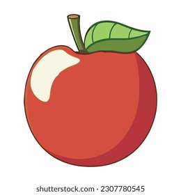 Juicy apple, fresh and ripe, a healthy snack isolated