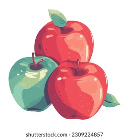 Juicy apple freshness fruit icon isolated