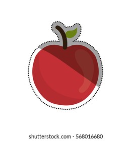 Juicy apple fruit icon vector illustration graphic design