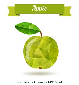 Juicy Apple - vector illustration in low poly style.
