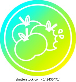 juicy apples circular icon with cool gradient finish