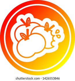 juicy apples circular icon with warm gradient finish