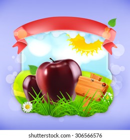 Juicy apples, vector label design