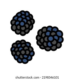 juicy berry blackberry color icon vector. juicy berry blackberry sign. isolated symbol illustration