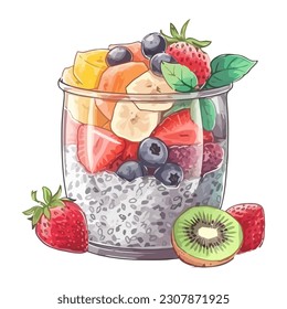 Juicy berry cocktail, fresh fruits icon isolated