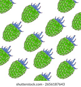 Jugoso diseño de patrón de bayas para la moda moderna. Arte de frambuesa. Diseño de patrón de frambuesa. Diseño de repetición de frutas para la ropa. Diseño de Vector de bayas. Orgánica. 