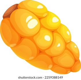 Juicy and bright corn cartoon on transparent background. Collection of cartoon vegetables