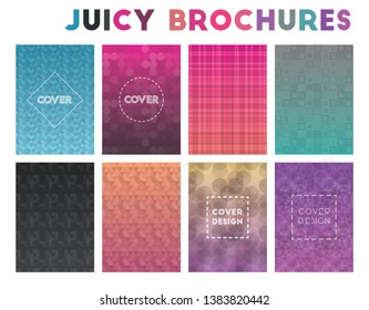 Juicy Brochures. Adorable geometric patterns, gorgeous vector illustration.