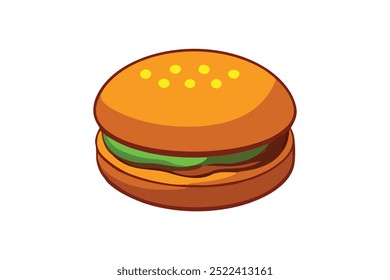 Suculento Burger ilustração de arte vetorial