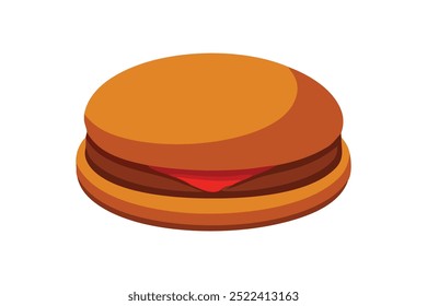 Juicy Burger vector art illustration