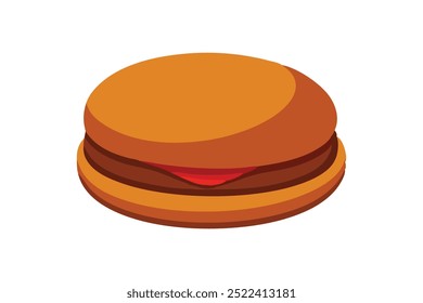 Juicy Burger vector art illustration