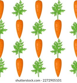 zanahorias jugosas en el estilo plano sobre un fondo blanco. Sin inconveniente. Vector