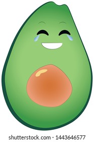 juicy cheerful avocado that laughs