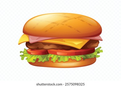 Juicy Cheese burger illustration of vector design