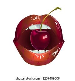 
juicy cherry in the mouth