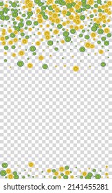 Juicy Citrus Background Transparent Vector. Art Decoration. Yellow Fruit Cocktail. Juice Lemon Green Set.