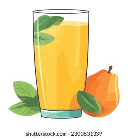 Juicy citrus fruit cocktail in drinking glass isolated