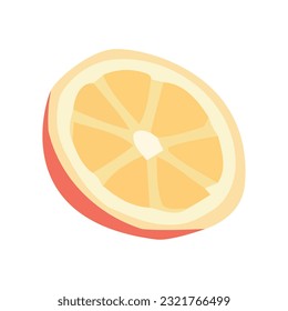 Juicy citrus fruit slice, perfect for summer icon isolated