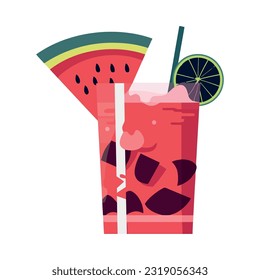 Juicy cocktail, perfect for summer celebration icon isolated