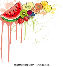 juicy colorful fruit vector background,can be used as banner