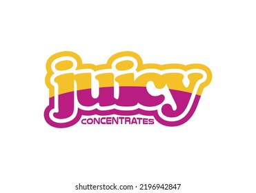 Juicy Concentrates Logo Design Template JUICY Emblem Logo White Background