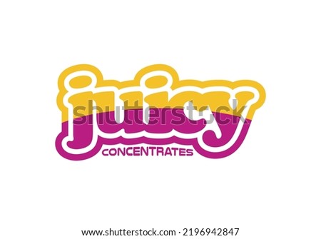 Juicy Concentrates Logo Design Template JUICY Emblem Logo White Background