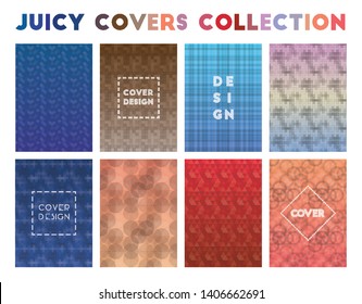 Juicy Covers Collection. Admirable geometric patterns, captivating vector illustration.