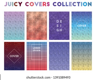 Juicy Covers Collection. Alluring geometric patterns, awesome vector illustration.