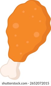 Icono de baqueta de pollo frito crujiente jugoso