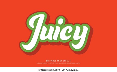 juicy editable 3d text effect template bold typography and abstract style drinks logo and brand	