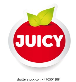 Juicy food label vector