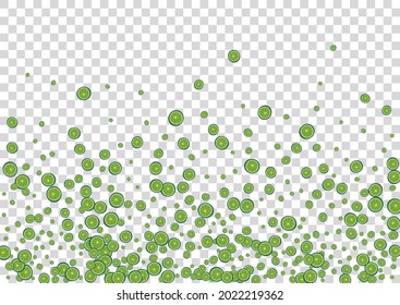 Juicy Fruit Background Transparent Vector. Food Pattern. Sunny Citrus Decor. Colorful Fruit Green Decoration.
