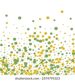 Juicy Fruit Background White Vector. Lime Healthy Decoration. Green Design Lemon. Yellow Cocktail Pattern.