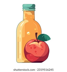 Juicy fruit bottle, fresh and organic isolated