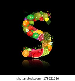 Juicy fruit in the form of letter s
