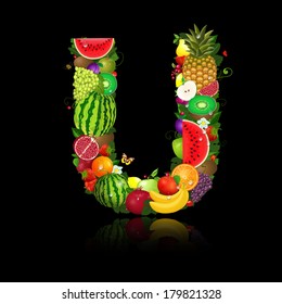 Juicy fruit in the form of letter u