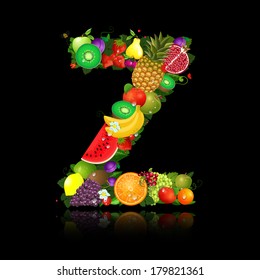 Juicy fruit in the form of letter z