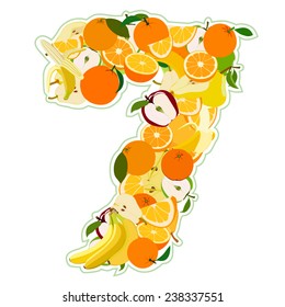 Juicy fruit in the form of number 7