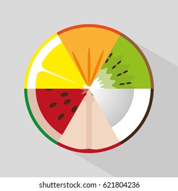 juicy fruit icon set design