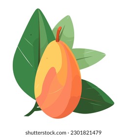 Juicy fruit mango snack icon isolated