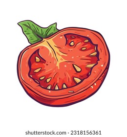 Juicy fruit slice symbolizes freshness and health. isolated