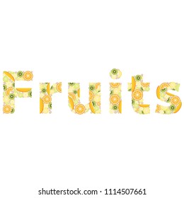 Juicy fruit vector banner of oranges, lemons, kiwi mango, lime, banana