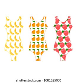 Juicy fruits pattern swimsuits samples for summer